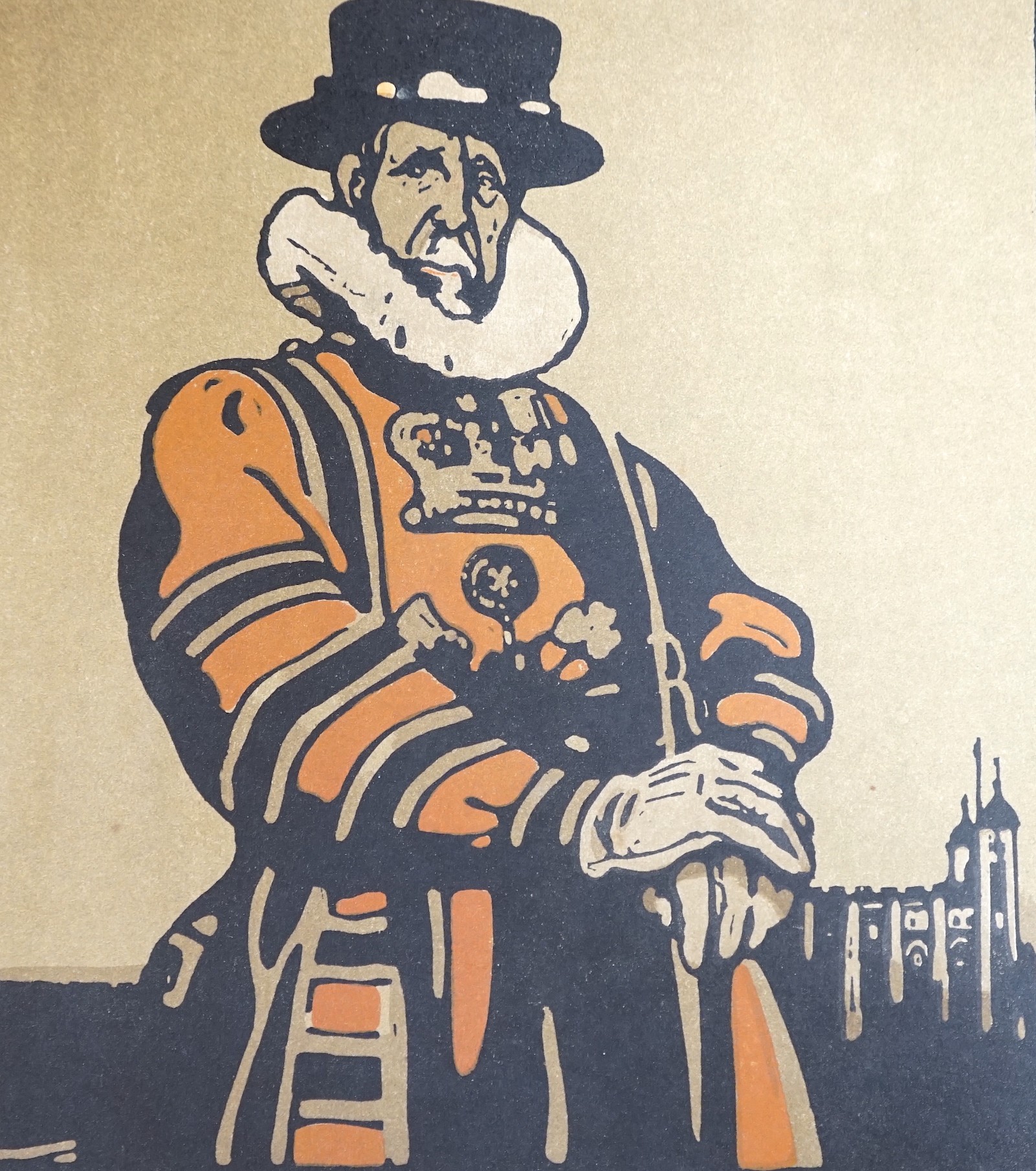 William Nicholson (1872-1949), incomplete folio, 'Twelve Portraits' 1899, now housing Beefeater, Henrik Ibsen, Lord Roberts, Pope Leo XIII, Joseph Chamberlain, Sir Henry Hawkins, Queen Victoria, President McKinley and Wh